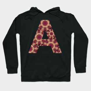 Floral Mandala Capital Letter A Sunset Hoodie